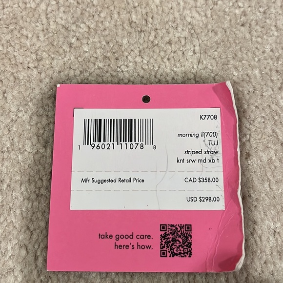 VGUC Kate Spade medium striped straw bag - Picture 11 of 11